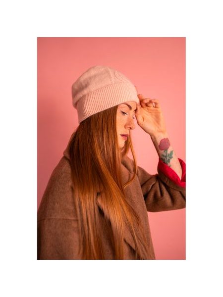 Angorská čepice - světlešedá