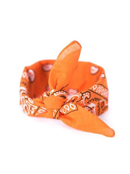 Oranžový šátek do vlasů pin-up bandana