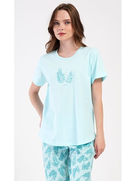 Dámské pyžamo kapri Simona - mentolová