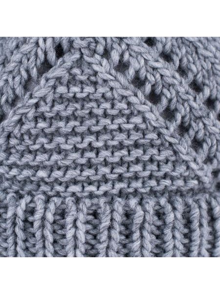 Originální zahnutá čepice na zimu šedá