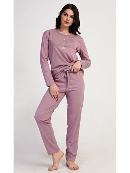 Dámské pyžamo dlouhé Emily - starorůžová