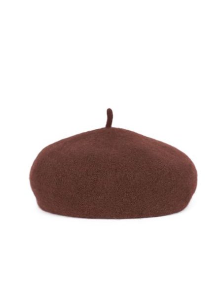 Klasický francouzský baret s anténkou, fialovo-růžový