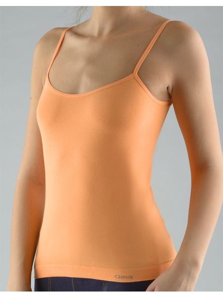 Dámská košilka, úzká ramínka, bezešvé, jednobarevné MicroBavlna 08004P - lososová