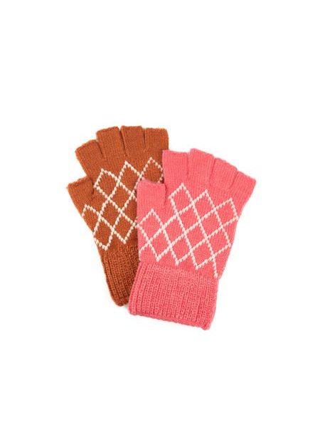 Dlouhé palčáky z příze špinavě růžové