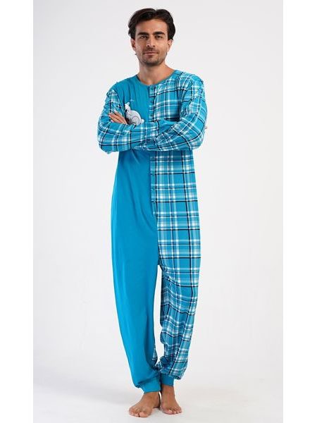 Pánský overal Méďa Ospalec - tyrkysová