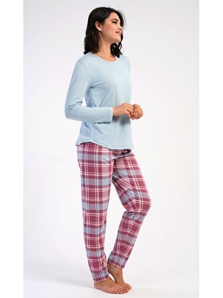 Dámské pyžamo dlouhé Dominica - šeříková