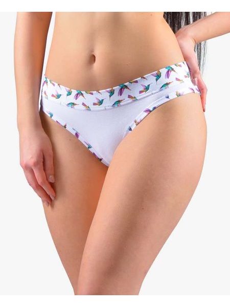 Dámské kalhotky bokové - brazilky, šité, jednobarevné Disco XVII 16174P - bílá fialová