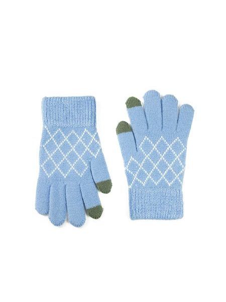 Světle modré rukavice na mobilní telefon