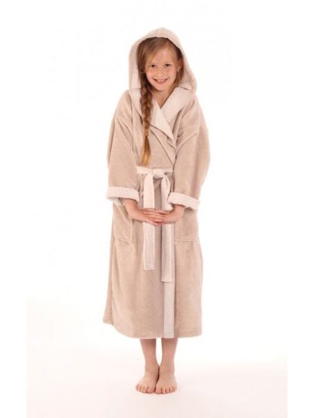 Dámský dlouhý savý župan s kapucí TAMPA duo oříšková