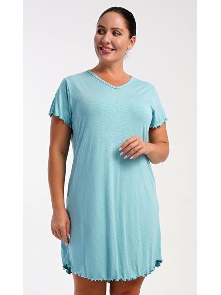 Dámská noční košile s krátkým rukávem Sabrina - mentolová