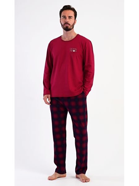 Pánské pyžamo dlouhé Good mood - vínová