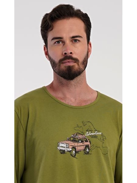 Pánské pyžamo dlouhé Adventure - khaki