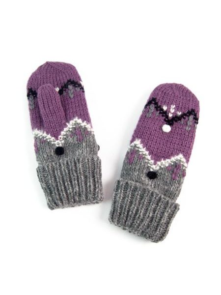 Palcové rukavice se vzorem růžové