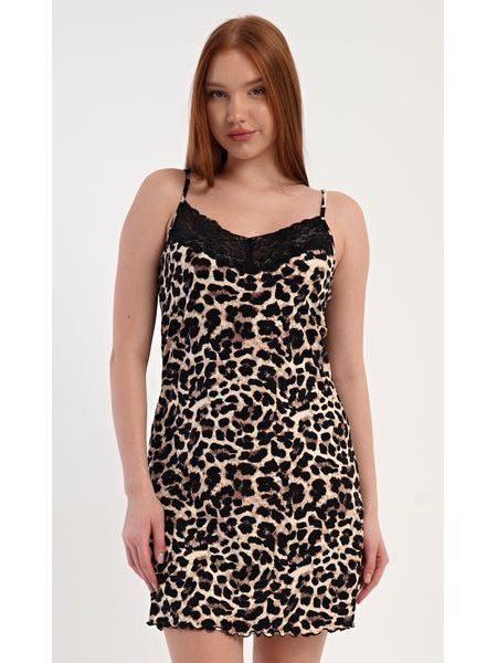 Dámská noční košile na ramínka Audrey - hnědá