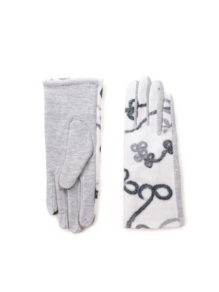 Bílošedé rukavice se vzorem