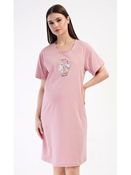 Dámská noční košile mateřská Sweet - starorůžová