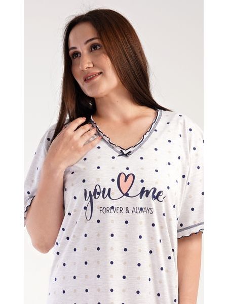 Dámská noční košile s krátkým rukávem Silvie - světle šedá