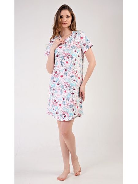 Dámská noční košile s krátkým rukávem Ellie - lososová