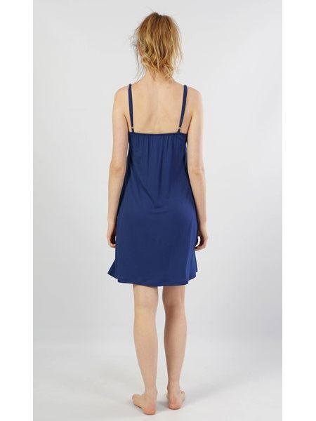 Dámská noční košile na ramínka Monika - tmavě modrá