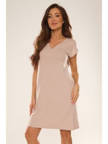 Viskózová noční košilka Freya béžová