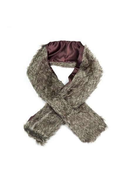Kožíšková dlouhá šála šedá