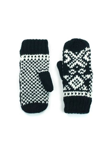 Hezké černo-bílé palcové rukavice