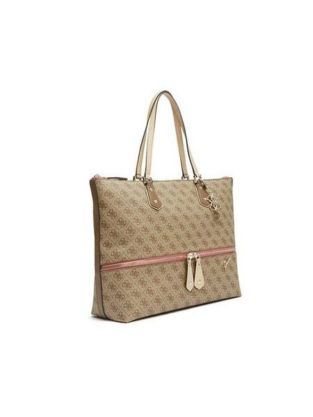 Elegantní business kabelka GUESS Park Lane Quattro G Large Zip Tote Brown