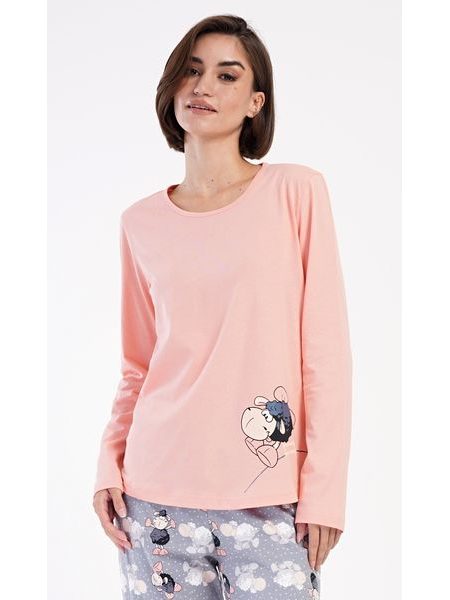 Dámské pyžamo dlouhé Betty - světle lososová