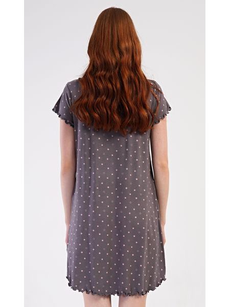 Dámská noční košile s krátkým rukávem Samanta - hnědá