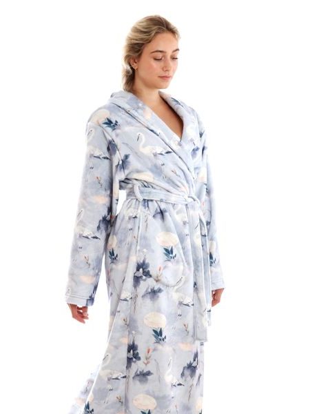 Dámský dlouhý župan s šálovým límcem Yuna Jeřábi