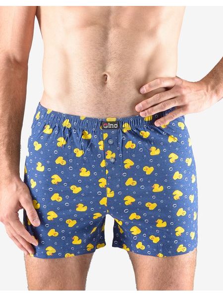 Pánské trenky volné, šité, s potiskem 75181P - lékořice žlutá