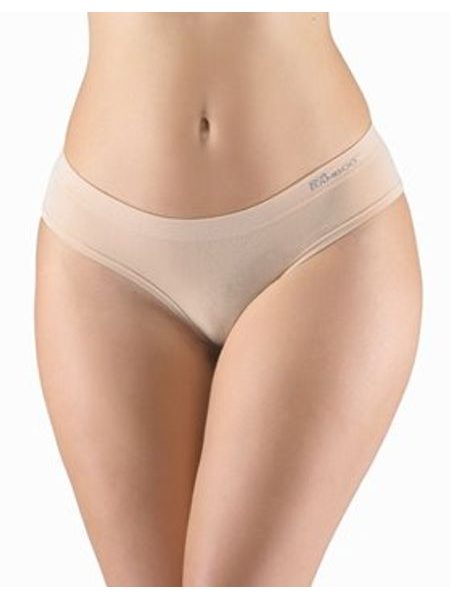 Dámské kalhotky francouzské, bezešvé, bokové, jednobarevné Eco Bamboo 04027P - béžová