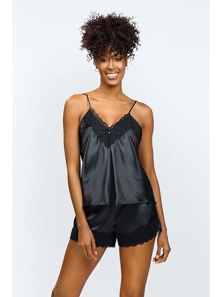 Saténový komplet Hawa černý