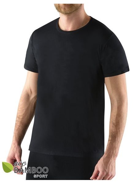 Pánské tričko s krátkým rukávem, krátký rukáv, šité, jednobarevné 78004P - černá