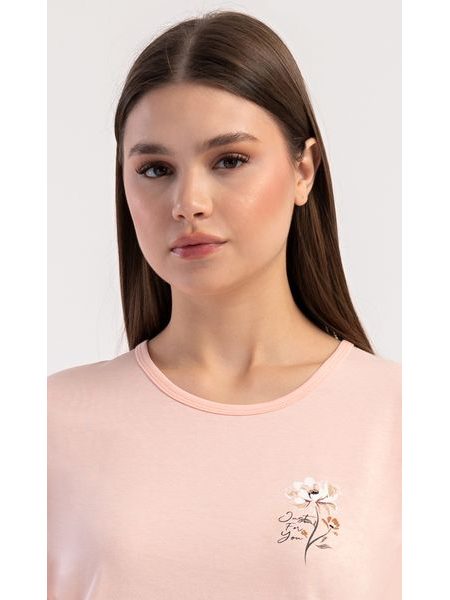 Dámské pyžamo dlouhé Mariana - světle lososová