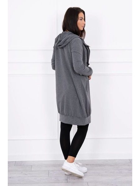 Mikinové šaty s kapucí, tmavě šedá