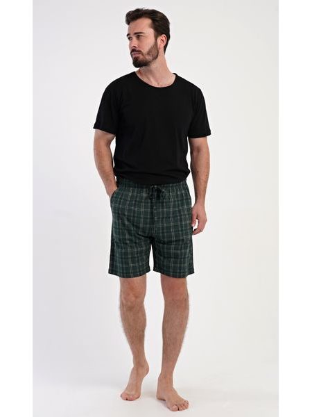 Pánské pyžamové šortky Johny - tmavě zelená