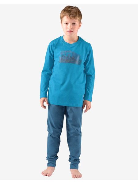 GINA dětské pyžamo dlouhé chlapecké 69003P - měsíc petrolejová