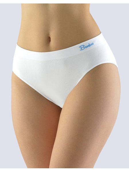Dámské kalhotky klasické, širší bok, bezešvé Natural Bamboo 00041P - bílá dunaj