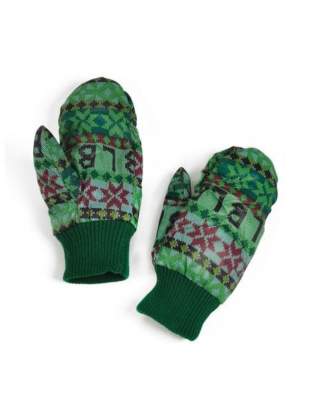Teplé palčáky s norským vzorem zelené