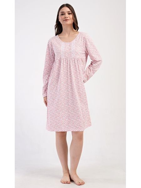 Dámská noční košile s dlouhým rukávem Julie - meruňková