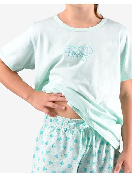 GINA dětské pyžamo krátké dívčí 29008P - aqua akvamarín