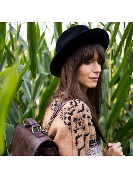 Dámský vlněný klobouk s úzkou krempou šedý