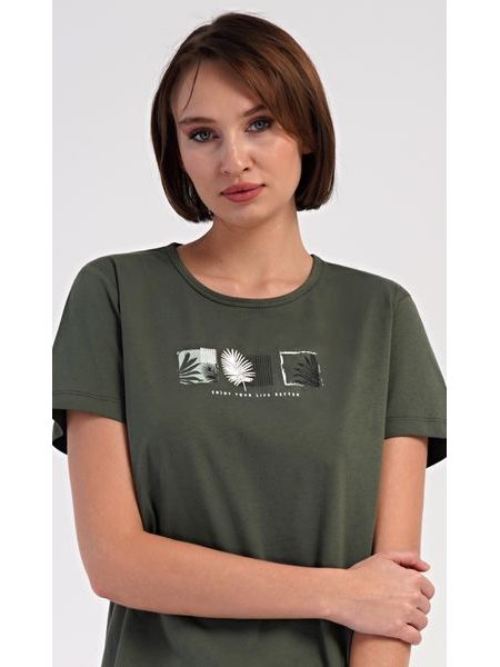 Dámské pyžamo šortky Barbora - khaki