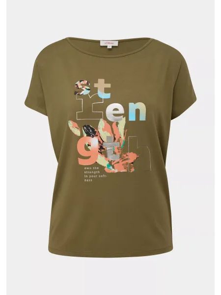 Dámské tričko s krátkým rukávem s.Oliver zelené
