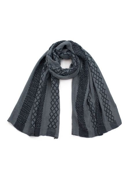 Šál s proplétaným vzorem šedý