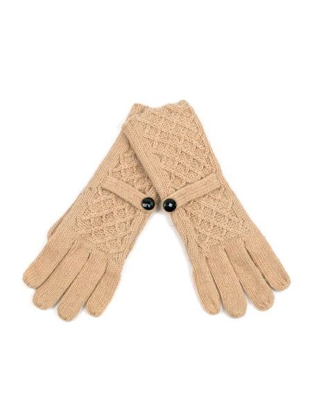 Módní rukavice s proplétaným vzorem velbloudí