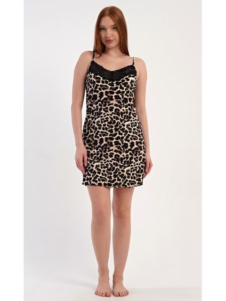 Dámská noční košile na ramínka Audrey - hnědá