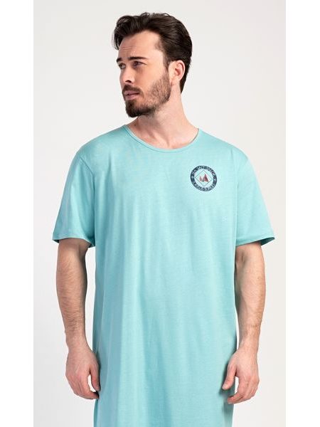 Pánská noční košile s krátkým rukávem Sea - mentolová