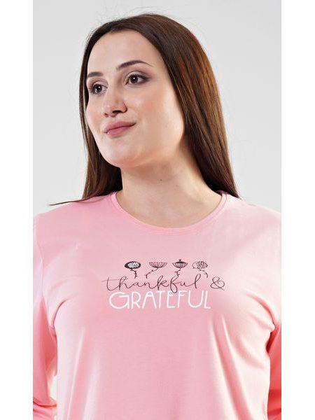 Dámské pyžamo dlouhé Simona - lososová